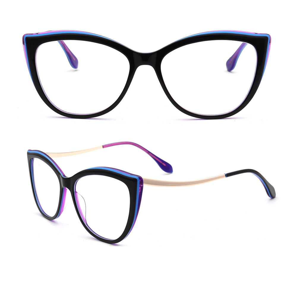 Hope Two Toned Cat Eye Glasses For Women Lightweight Acetate And Met Youtop Optical 4522