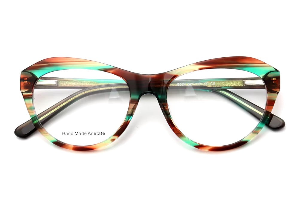 stripped cat eye glasses frames for women