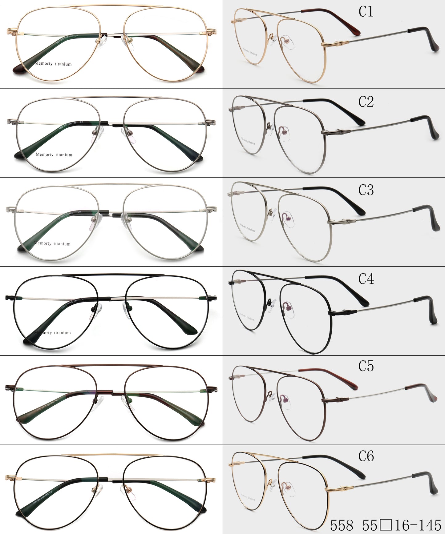 Graham | Flexible Pilot Style Memory Metal Eyewear Frames | Bendable & Pliable Mens Eyeglasses