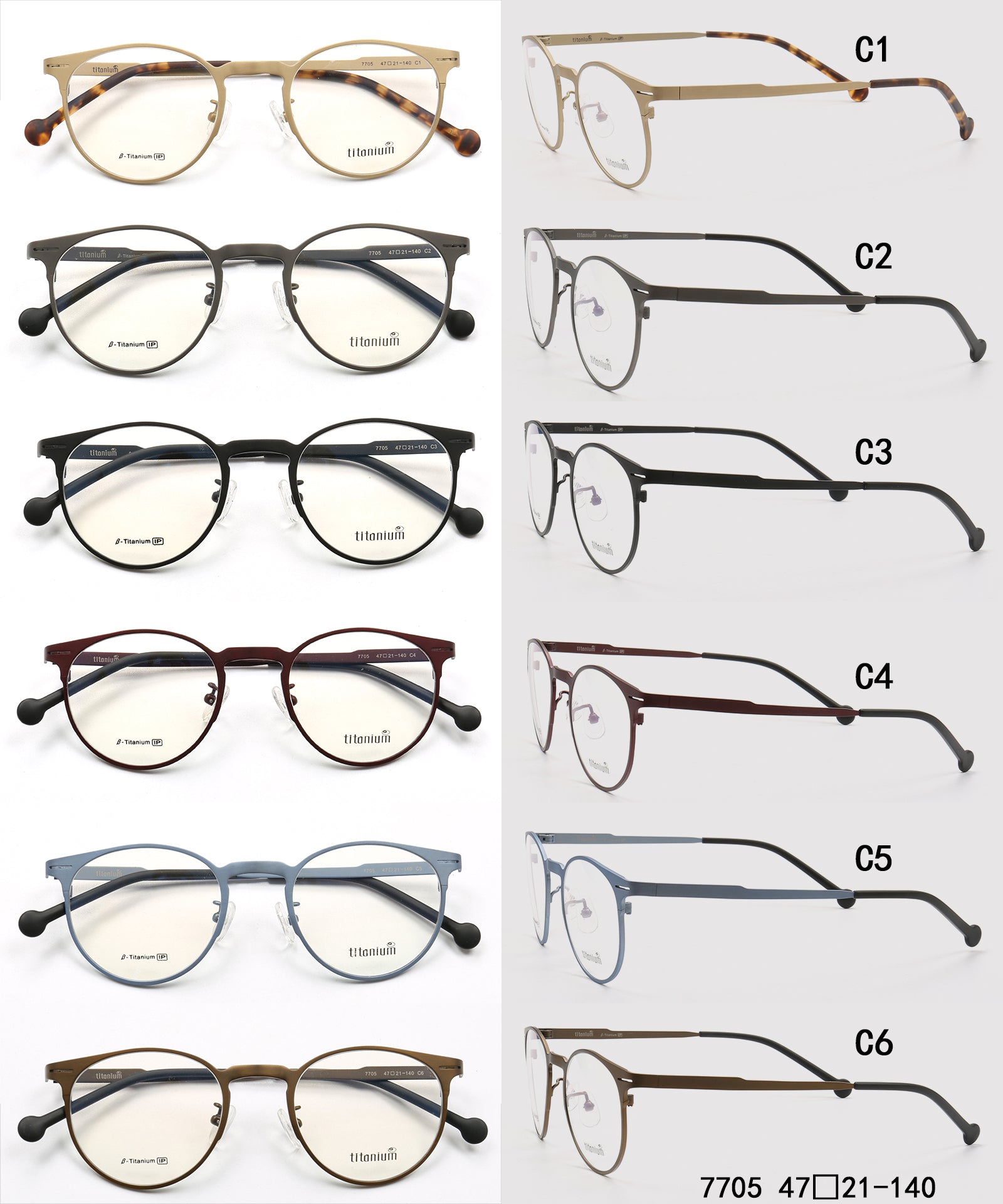 classic round titanium glasses frames