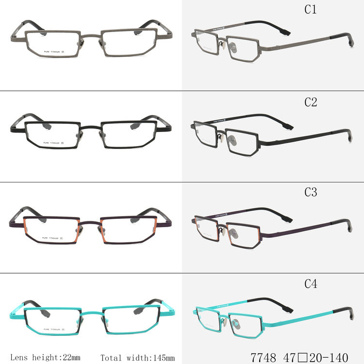 trendy mens titanium eyeglasses frames geometric