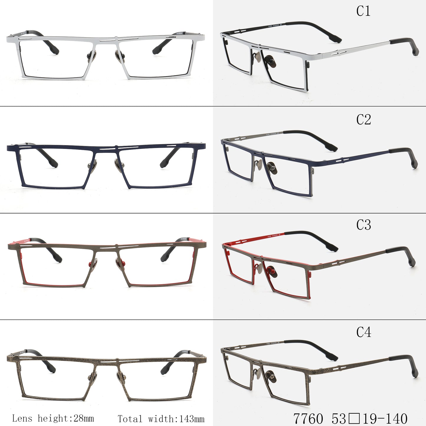 mens business rectangle eyeglass frames stylish