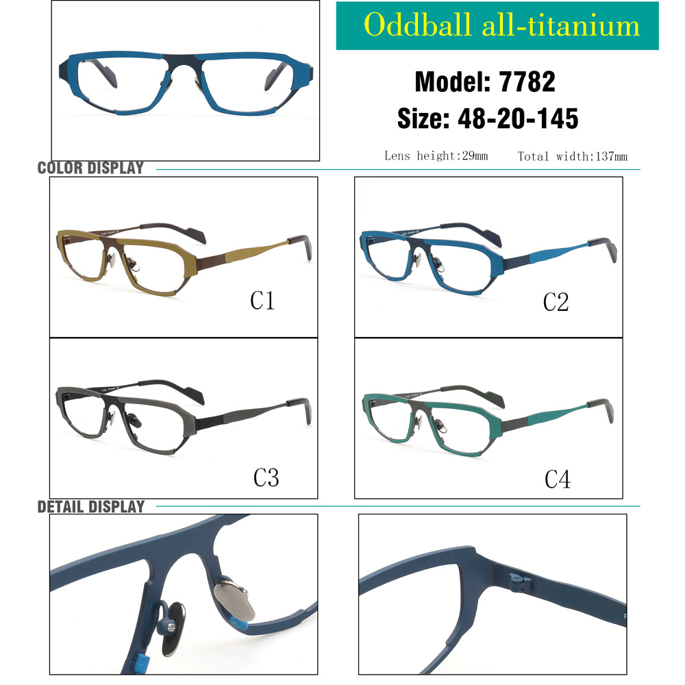 irregular mens titanium eyeglasses frames vintage spectacles