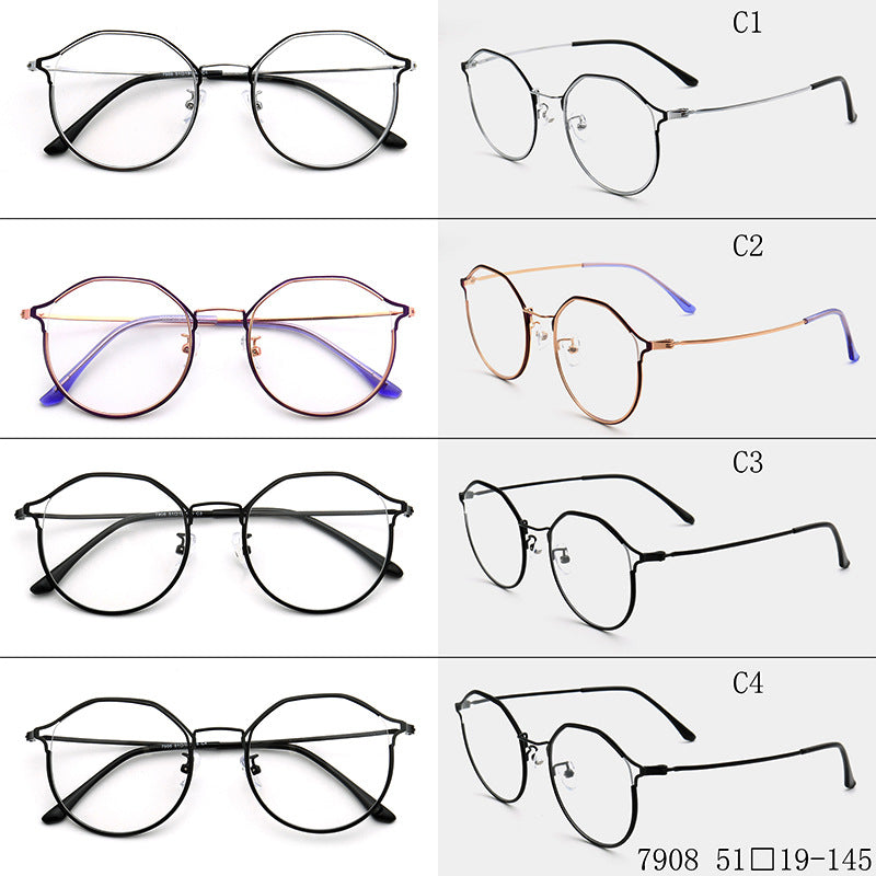 Thin round full rim metal eyeglass frames