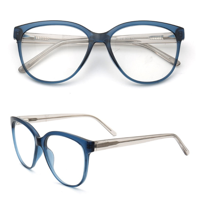 Blue cat eye eyeglasses frames women