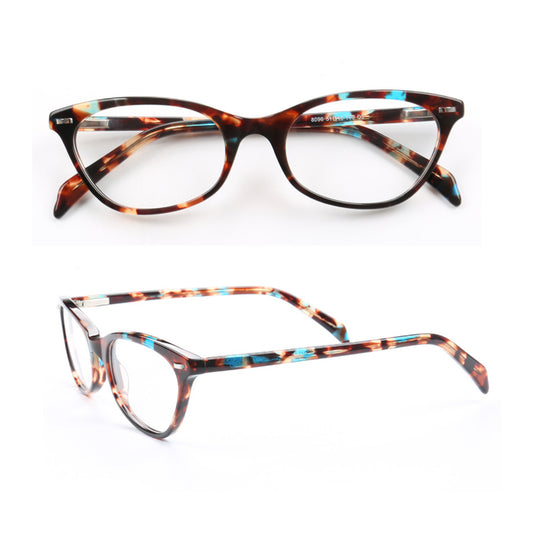 Louisa | Multicolored Cat Eye Glasses For Women | Patterned Acetate & Tortoise Shell Finish