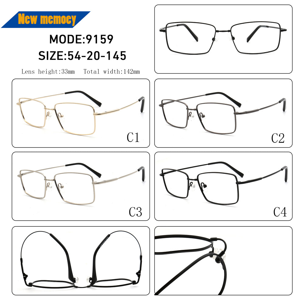 square mens business eyeglasses frames metal