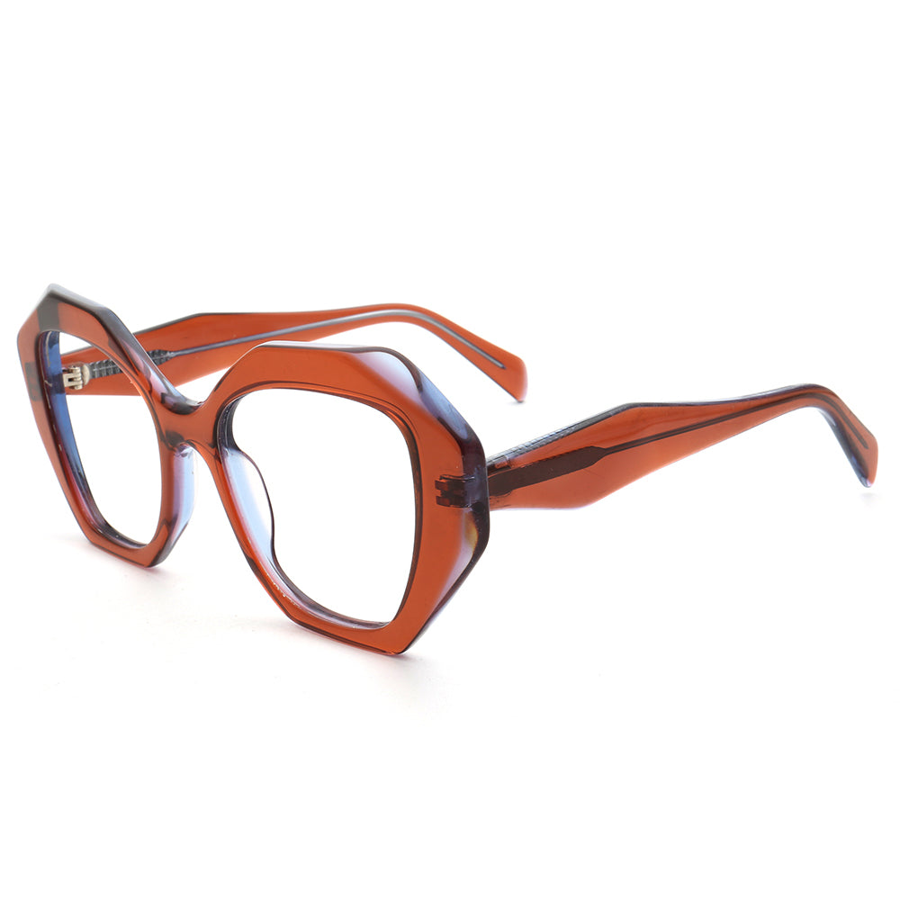 women glasses frames brown geometric