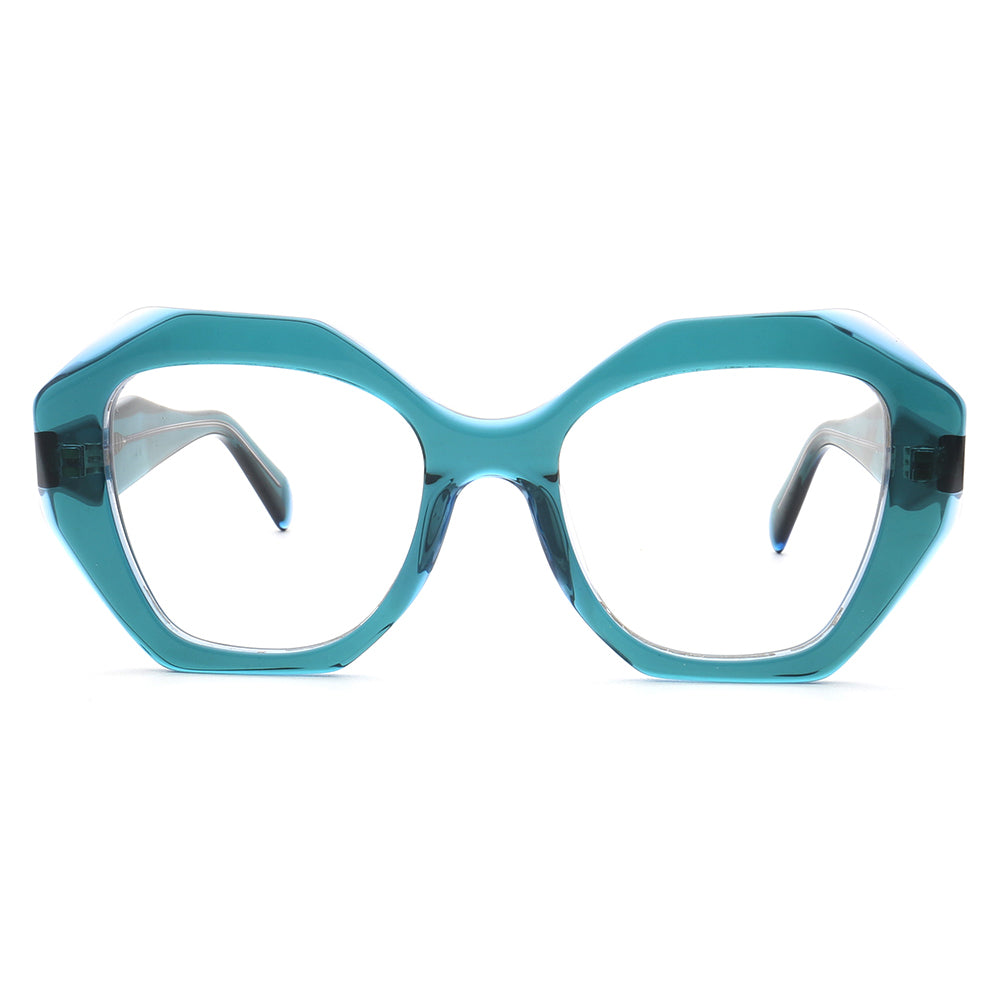 Geometric womens glasses frames green