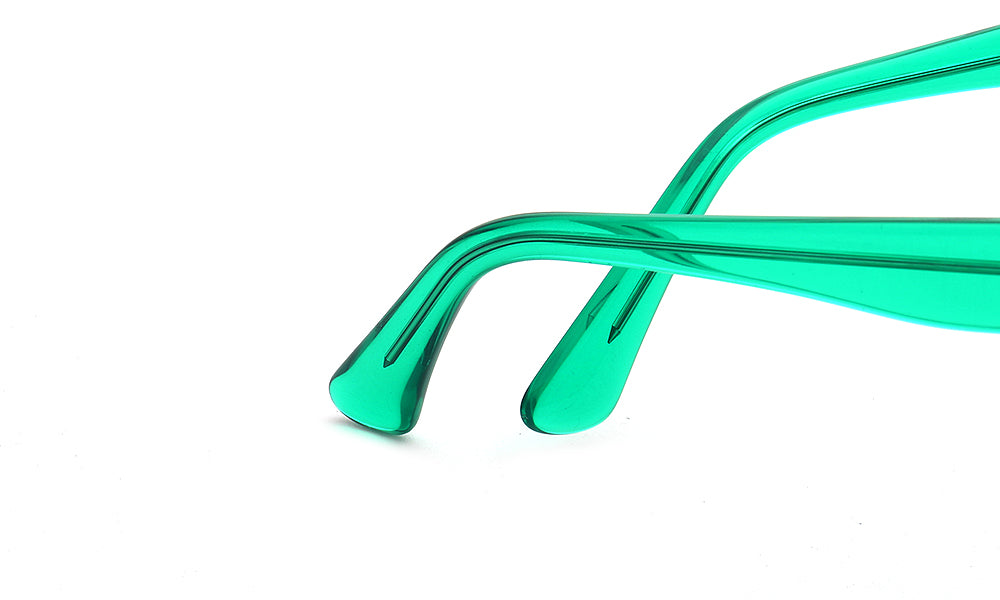 transparent green temple of eyeglasses frames