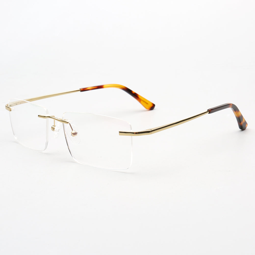 Daniel | Rectangle Rimless Glasses Frames for Men