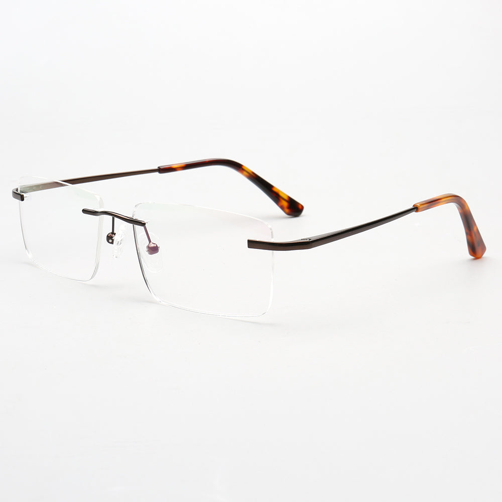 Daniel | Rectangle Rimless Glasses Frames for Men