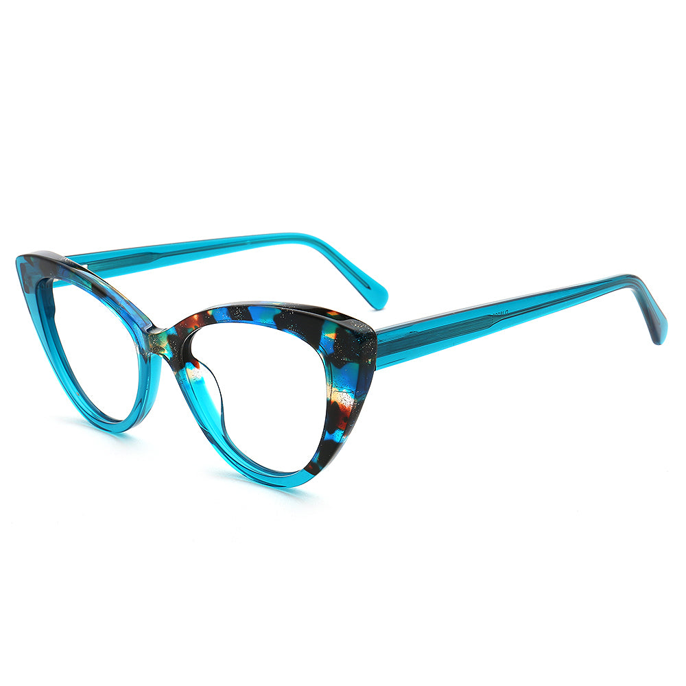 Ivy Stylish Cat Eye Eyeglasses Frames for Women Floral Tortoise Transparent Glasses Frames