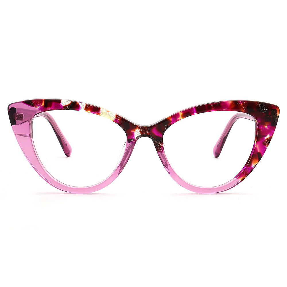 pink women cat eye glasses frames tortoise