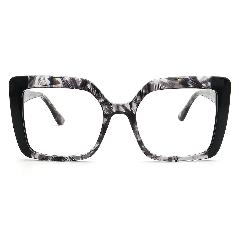 grey black oversized square women eyeglass frames 