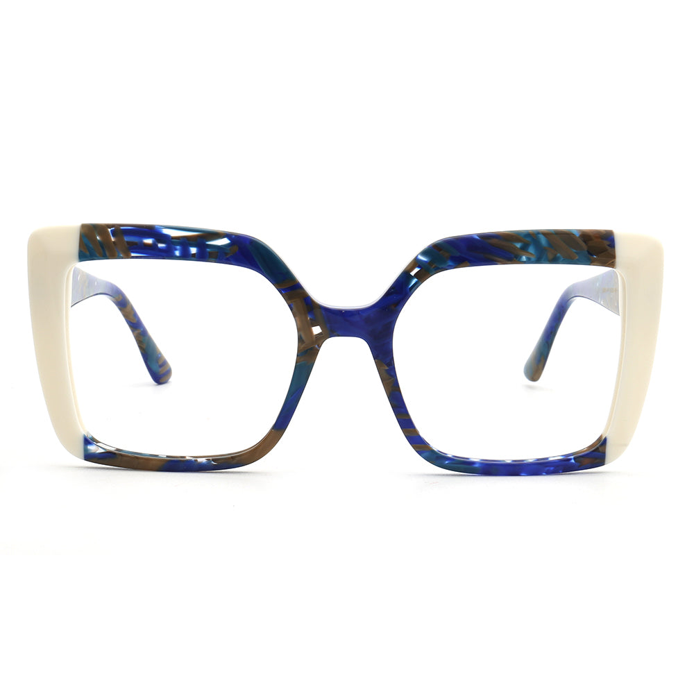 blue cream square oversize womens glasses frames