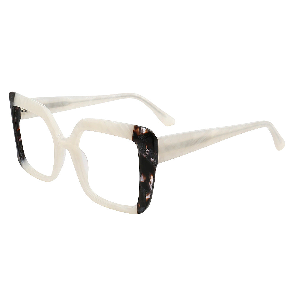 women cream eyeglasses frames square oversize