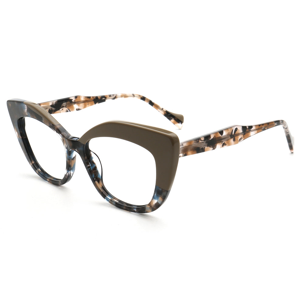 fashionable brown leopard print cat eye glasses frames