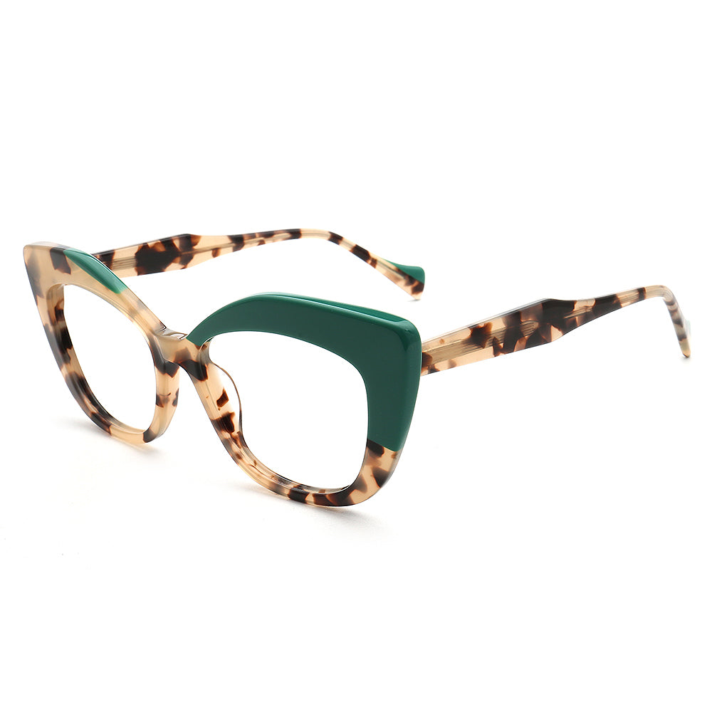 green tortoise cat eye eyewear frames for women