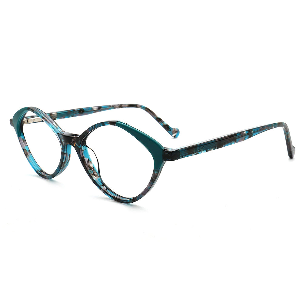 geometric teal eyeglasses frames for women