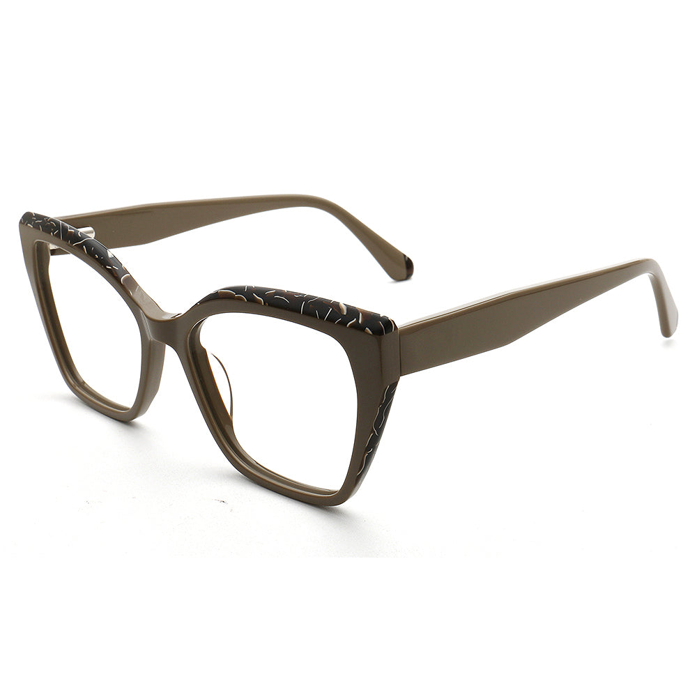 olive cat eye oversize womens spectacles