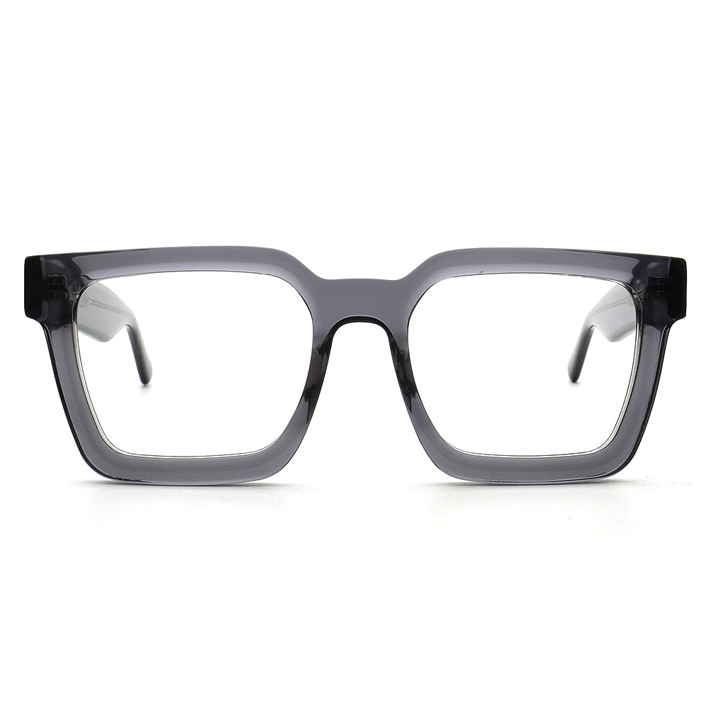 square grey fashionable eyeglass frames for men