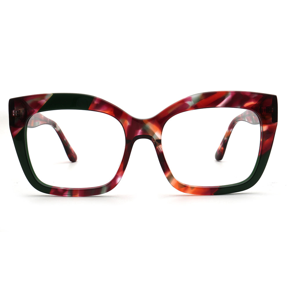 red fashionable oversize glasses frames for women