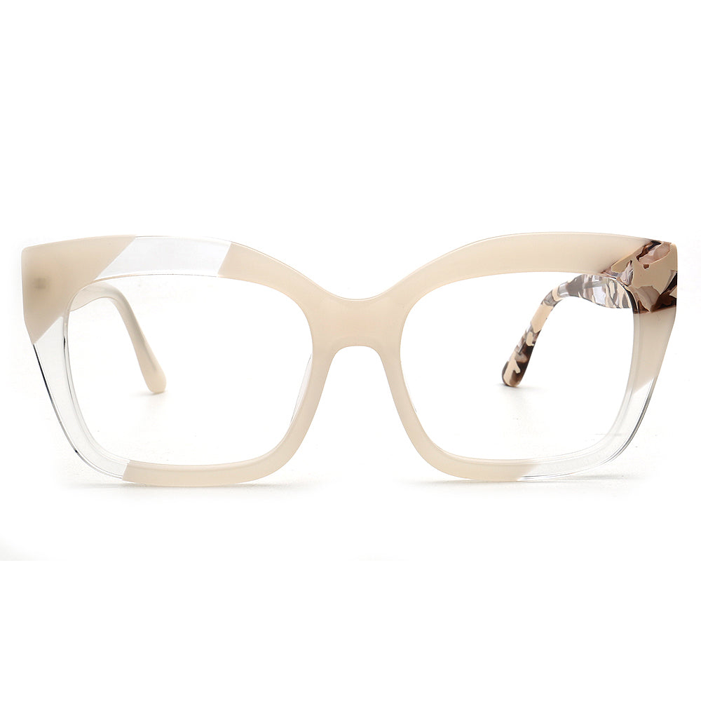 cream clear square eyewear frames for women
