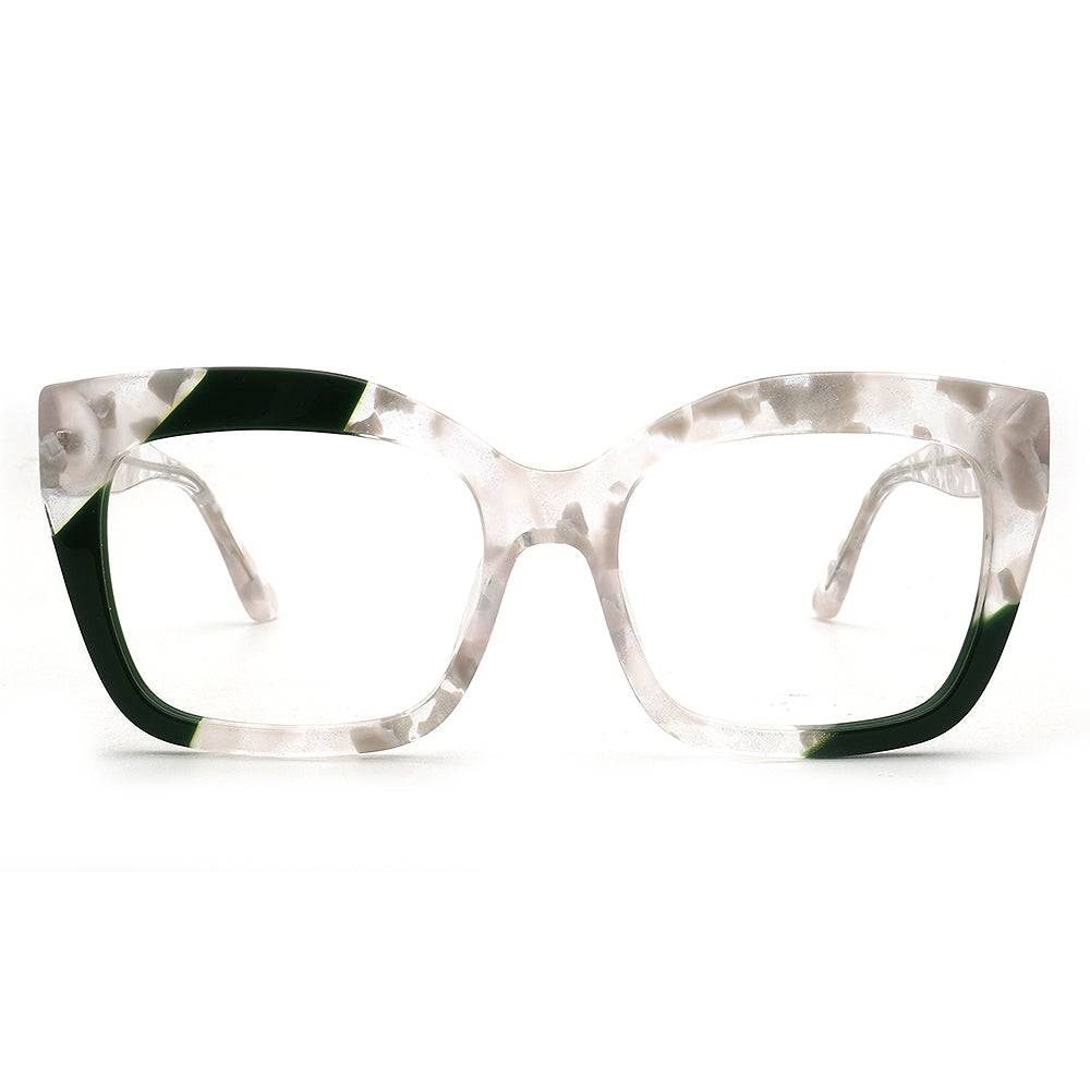 square marble black oversize glasses frames for women