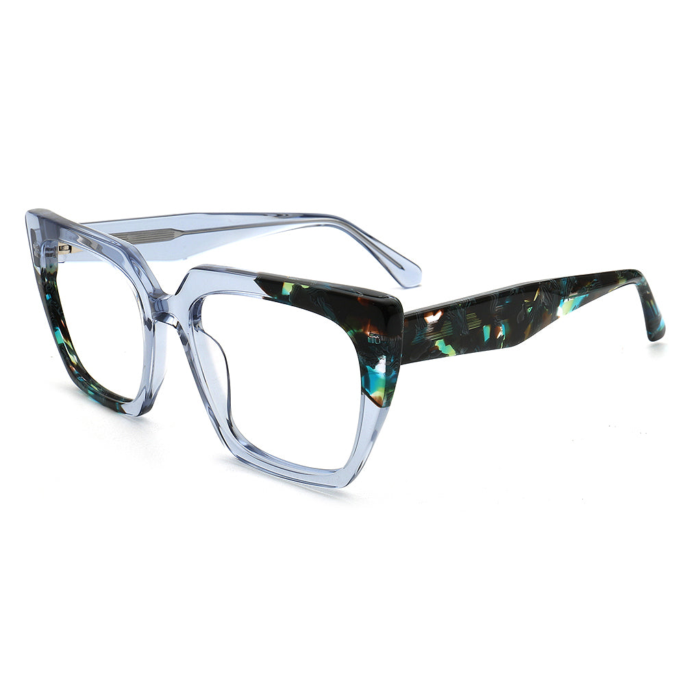 oversize blue eyeglasses frames for women
