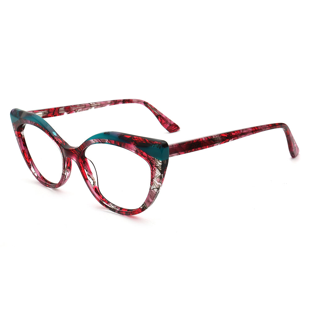 red tortoise green womens cat eye glasses frames