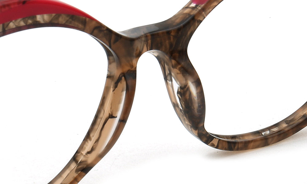 leopard print nose pads of cat eye glasses frames