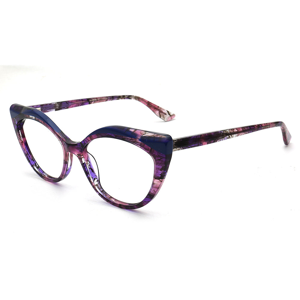 womens purple tortoise cat eye glasses frames