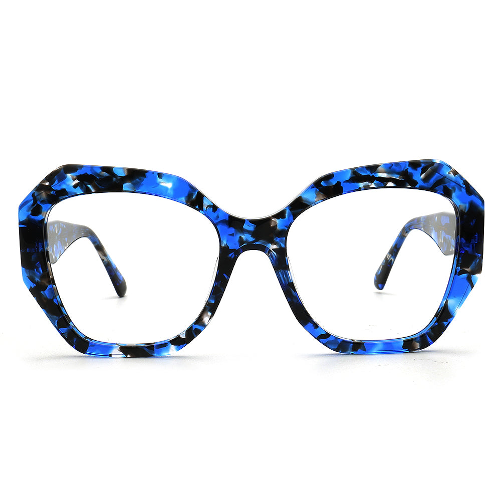 blue tortoise modern eyeglass frames for women