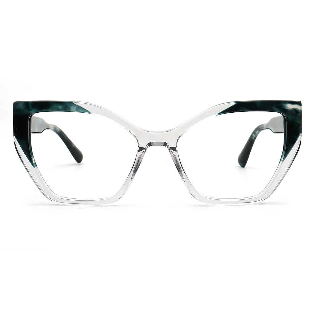 blue transparent cat eye glasses frames for women