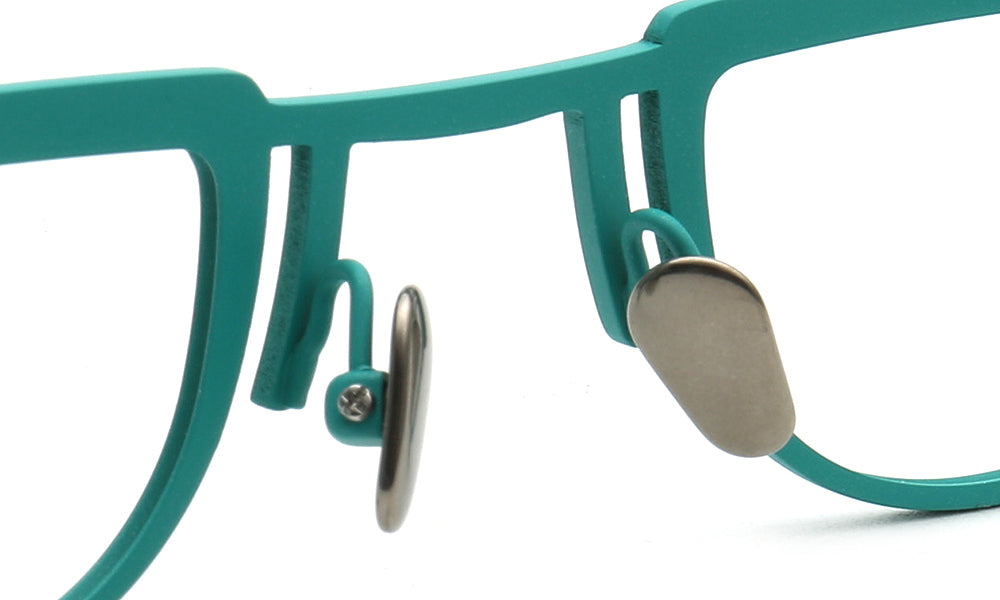 nose pads of titanium eyeglass frames green