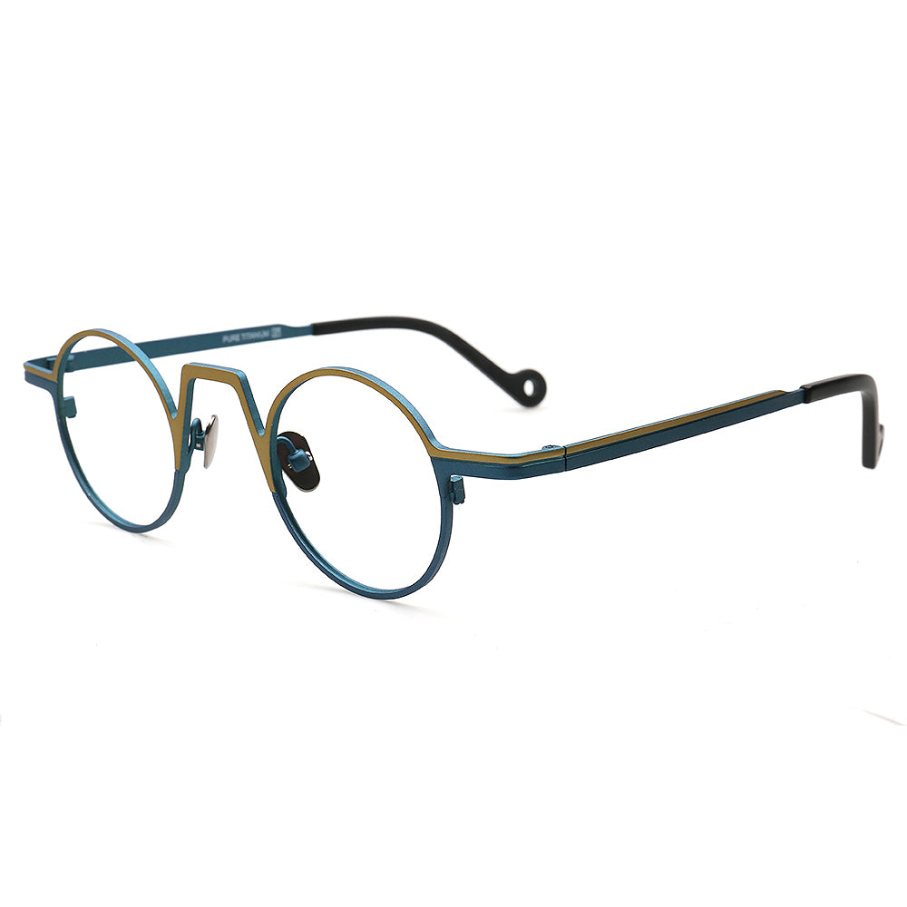 Nolita | Two Tone Round Titanium Mens Eyeglass Frames | Stylish Nerd Women Glasses Online