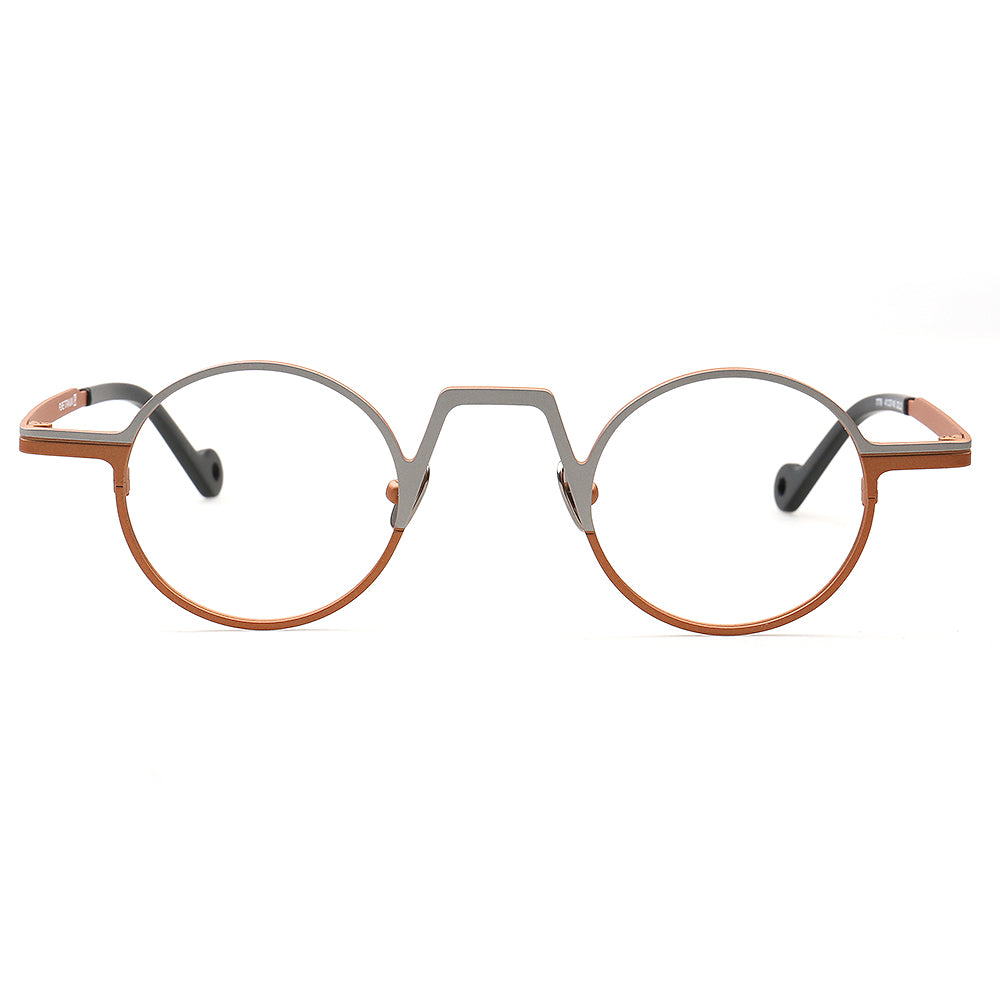 Nolita | Two Tone Round Titanium Mens Eyeglass Frames | Stylish Nerd Women Glasses Online