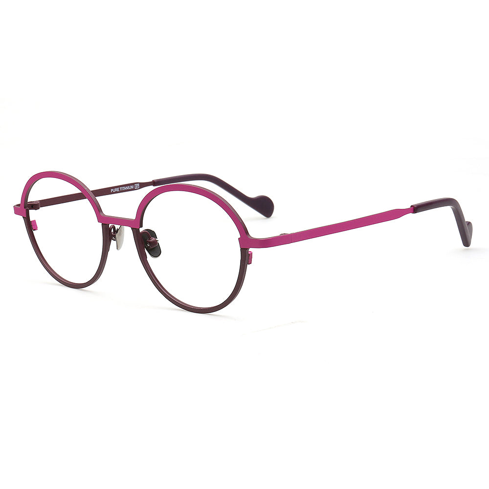 rose pink women eyeglasses round two tone