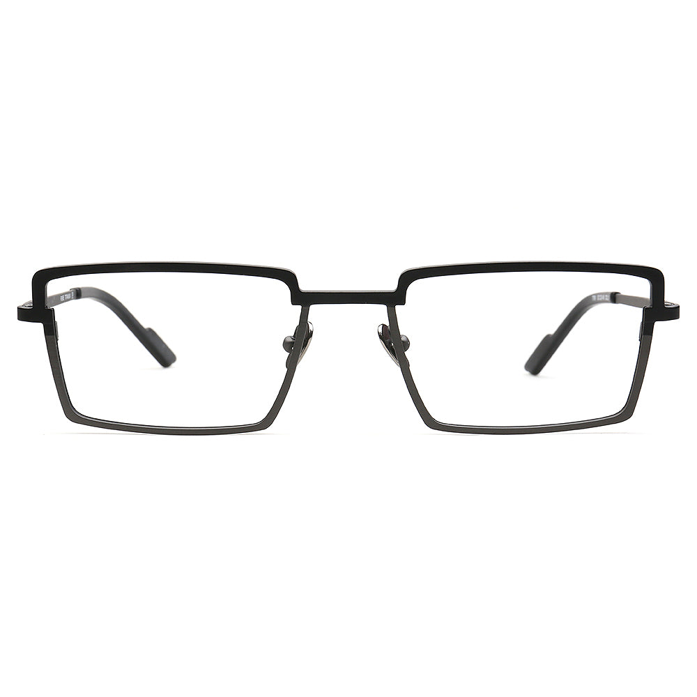 black business square titanium glasses frames