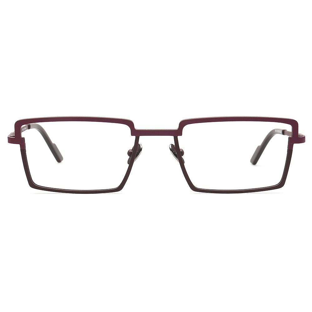 maroon square titanium glasses frames for men