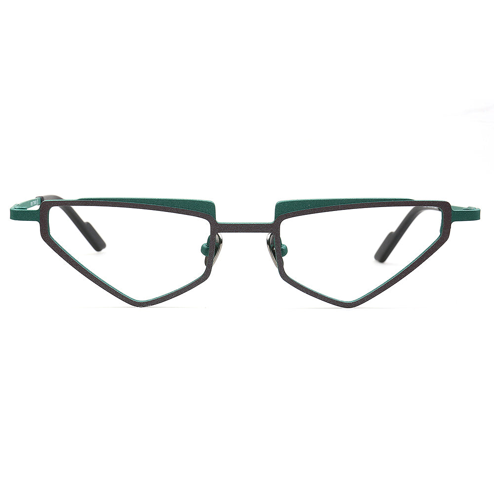 vintage green cat eye geometric eyeglasses frames