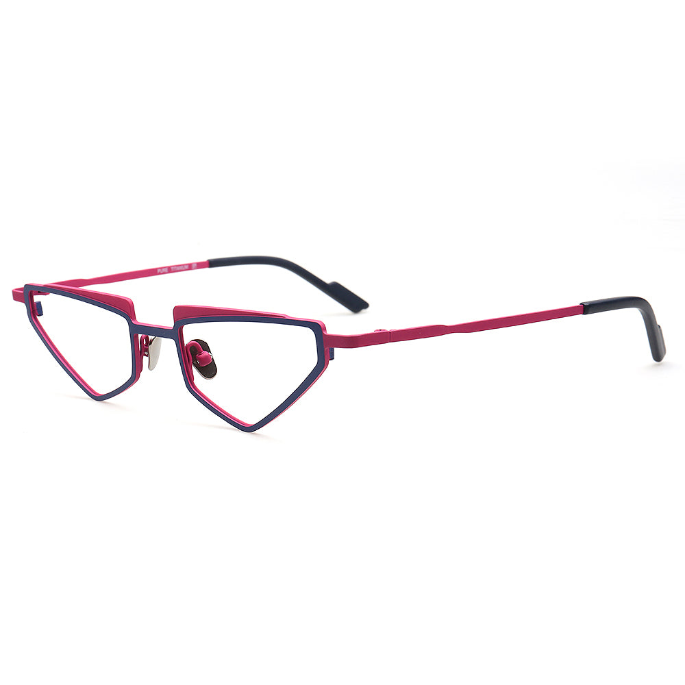 pink titanium eyeglasses frames for women cat eye