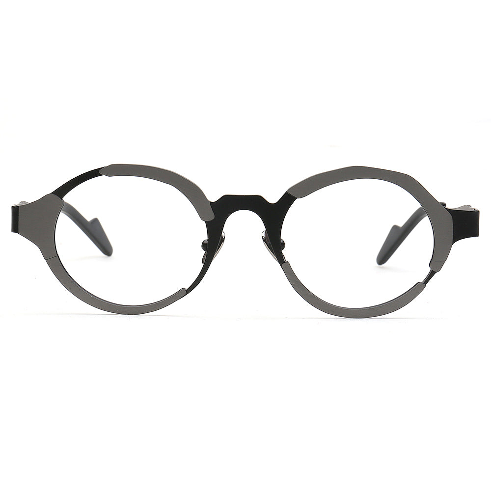 grey titanium eyeglass frames funky