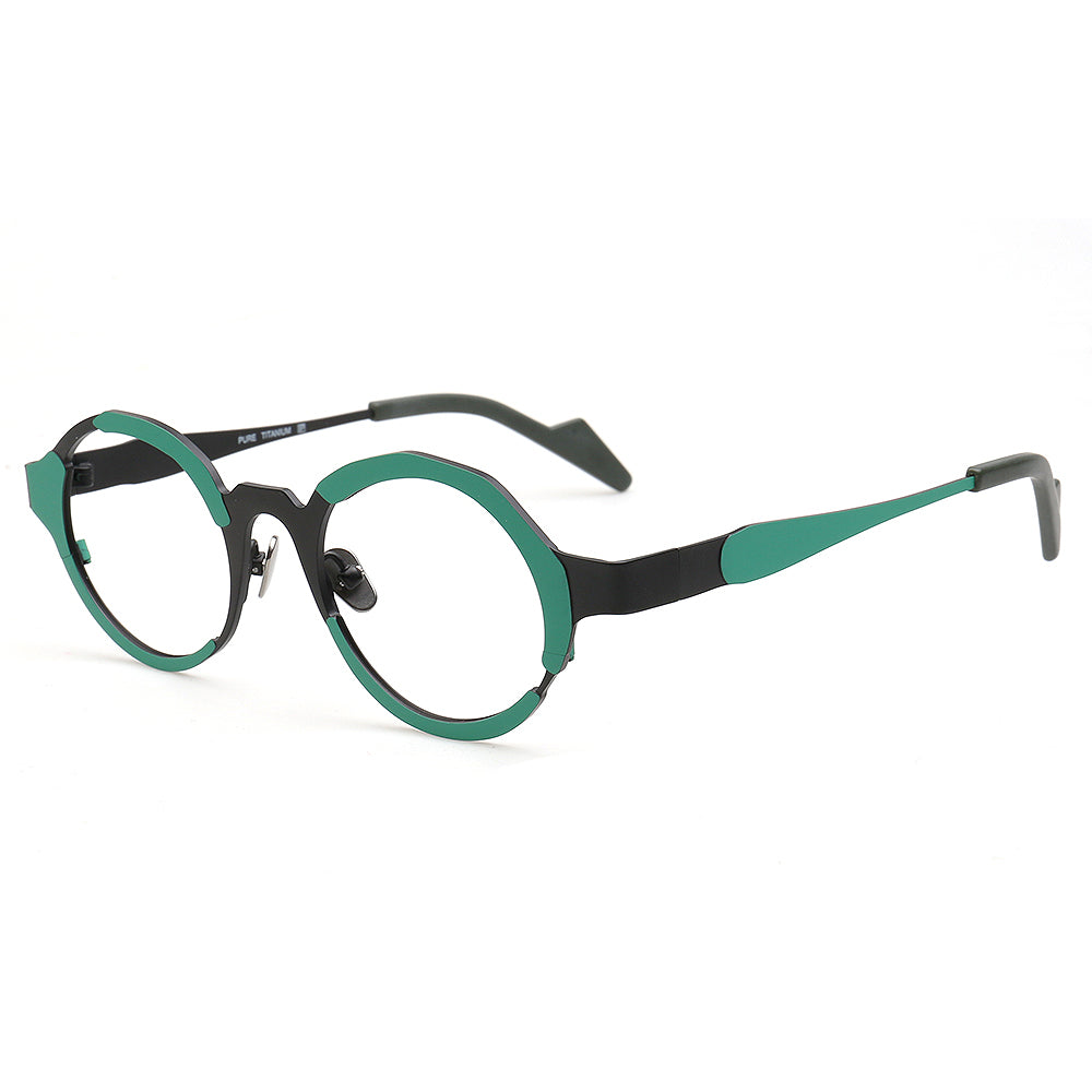 green round titanium eyewear frames 