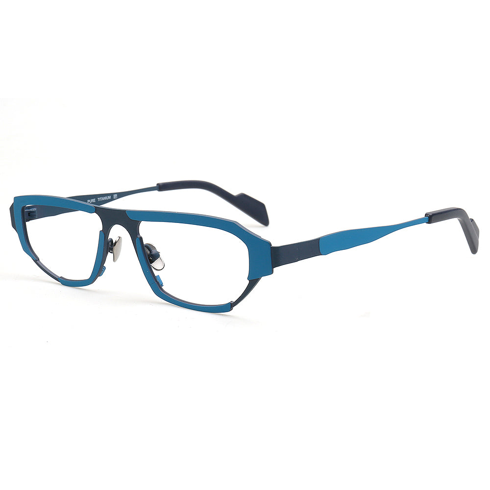 mens blue titanium eyewear frames