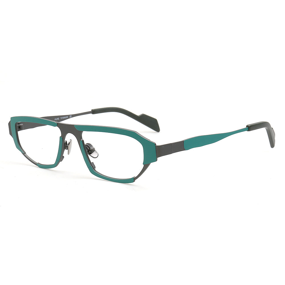 green mens glasses frames titanium