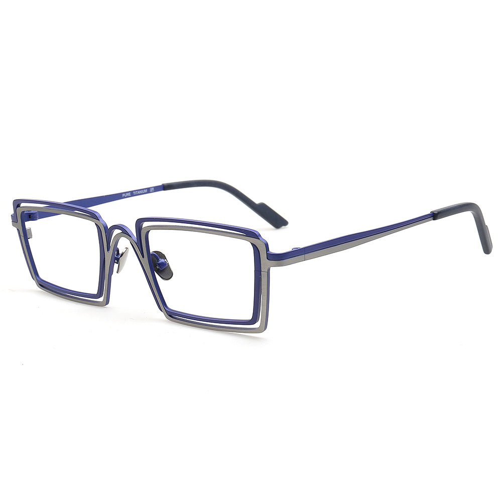 vintage rectangle mens titanium eyeglasses frames