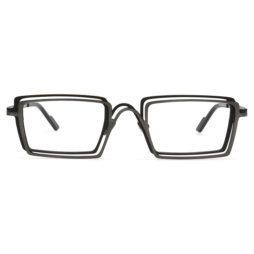 black square mens titanium eyeglasses frames titanium