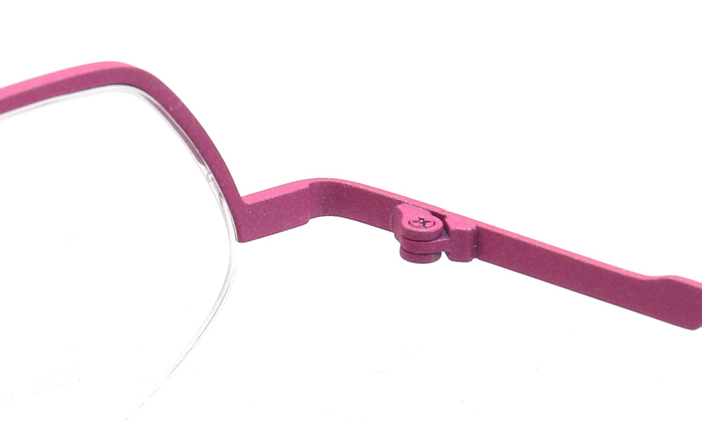 hinges of pink titanium spectacles